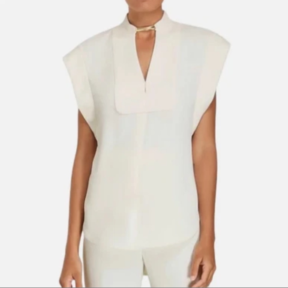 NWT Zimmermann Ivory Pendant Top Sz AU 1 Small Sleeveless Vneck